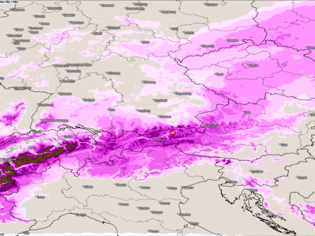 Schneeband über den Alpen – bis zur Wochenmitte kommt der Schnee zurück